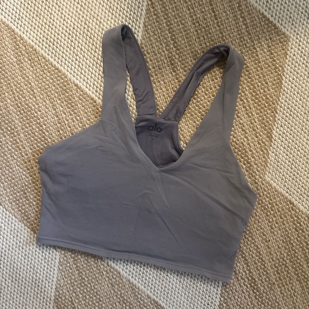 ALO Yoga Grey Purple Sports Bra